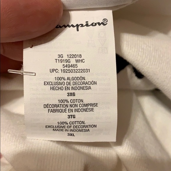 : White / Patriotic Champion Script 3XL - Picture 4 of 5